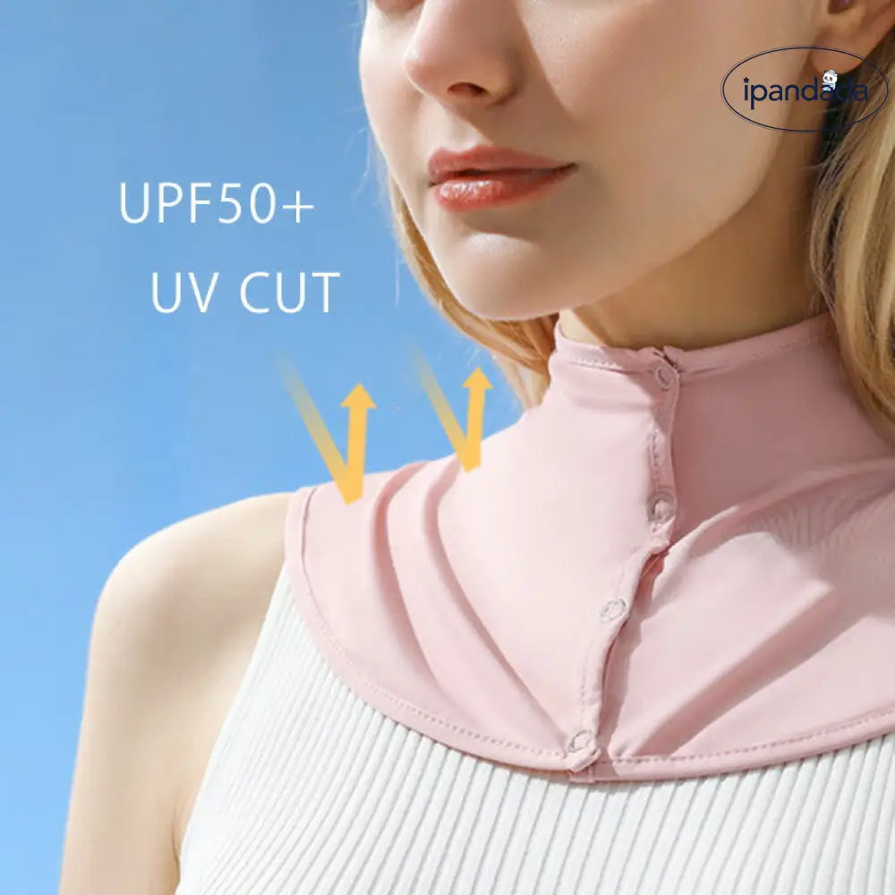 ID1582 UPF50+ ネックカバー uvカット 冷感 紫外線 接触冷感 前開き レディース ボタン クール ひんやり 涼しい おしゃれ 付け襟 首カバー 首だけ ネックウォーマー ラッシュガード スポーツ ランニング ゴルフ 登山 夏 節電 ネッククーラー 2025 最強 メール便