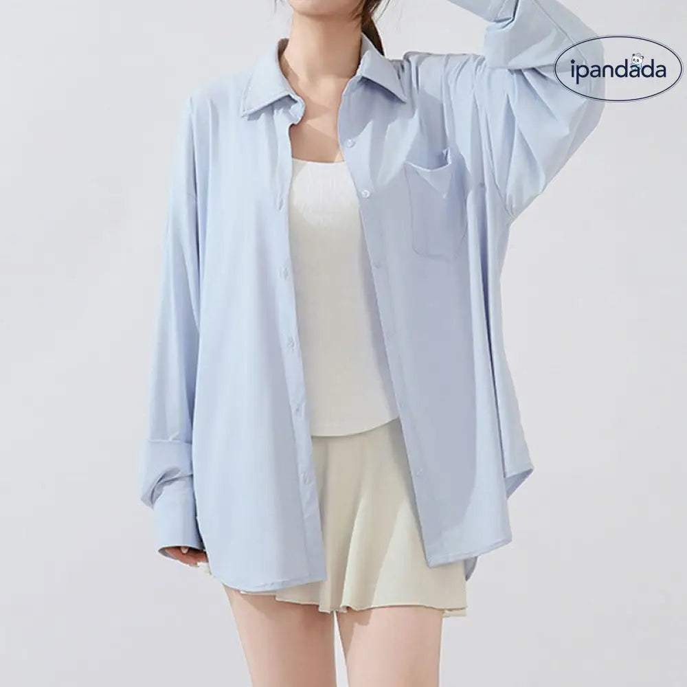 ID1579 UVカット シャツ  水陸両用ラッシュガード レディース シャツ  長袖 トップス 羽織り 服 シンプル オフィス ストレッチ 冷感 接触冷感 涼しい 日焼け防止 紫外線カット 紫外線対策  薄手 吸湿 速乾 春 夏 秋