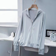 ID1081 UVカット 夏用 7カラー リラックス シンプルカラー ルーズフィット スポーツ アウトドア ジップアップ マルチコーデ グレー / M 外出着＞アウター