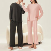 ワッフル カップル パジャマ 秋 新作 メンズ ルームウェア レディース シンプル 長袖 長ズボン ゆったり カジュアル セットアップ ID2442