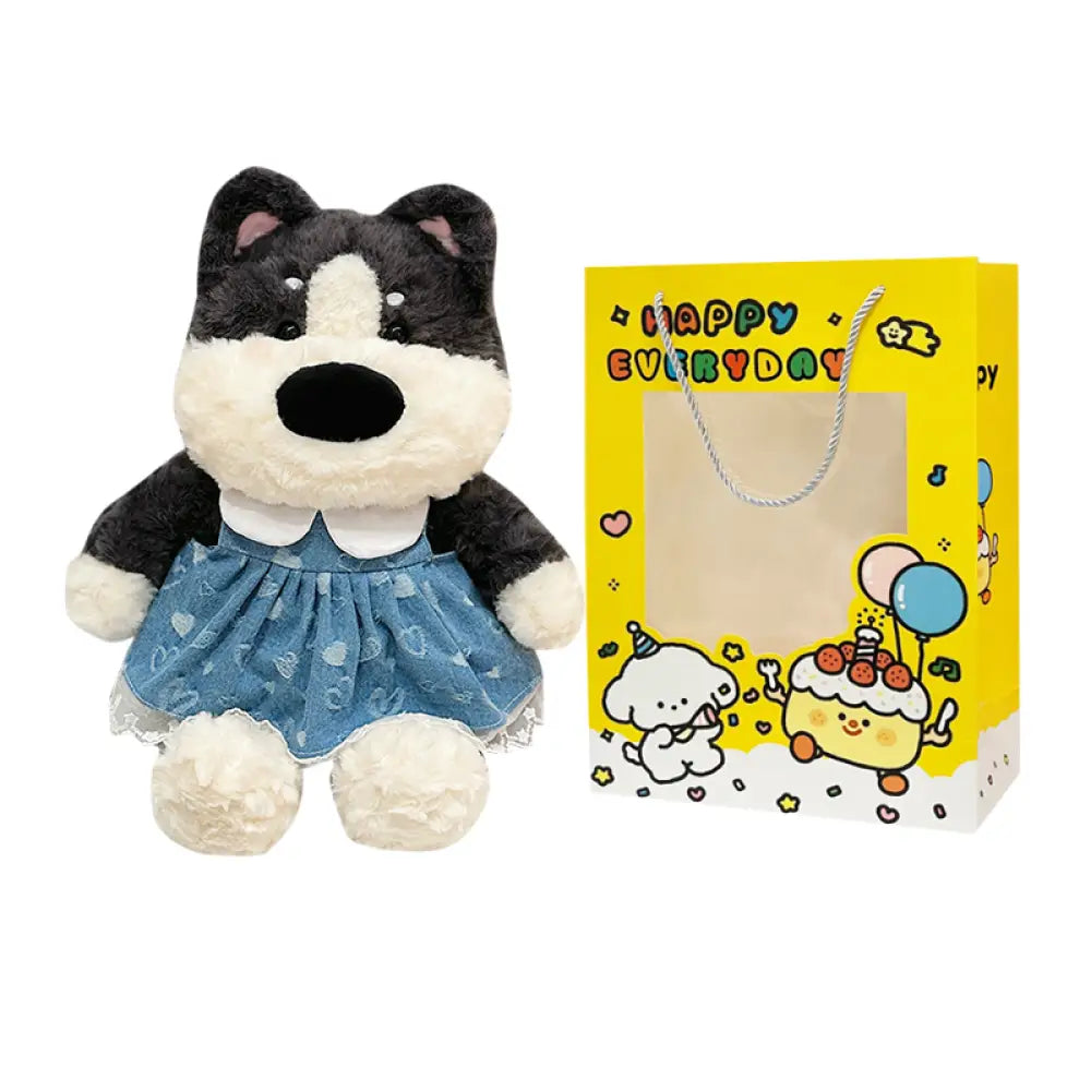 ID1770 わんちゃんぬいぐるみ 抱き枕 女の子用 寝かしつけ プレゼント 誕生日 ギフト ふわふわ かわいい 安全素材 タイプ④ + ギフトバッグ インテリア雑貨>ぬいぐるみ