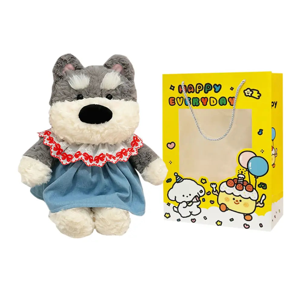 ID1770 わんちゃんぬいぐるみ 抱き枕 女の子用 寝かしつけ プレゼント 誕生日 ギフト ふわふわ かわいい 安全素材 タイプ③ + ギフトバッグ インテリア雑貨>ぬいぐるみ