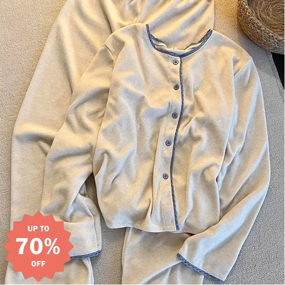 無地 デロン パジャマ 女性用 秋冬 ルームウェア 冬 ID3785 写真通り / M