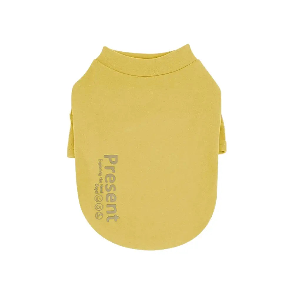【五色展開】犬服 春 秋冬 小型犬 Tシャツ カットソー ペット 服 ペットウェア 可愛い 男の子 女の子 着せやすい暖かい 大人気 イエロー / S ペット用品＞ウェア