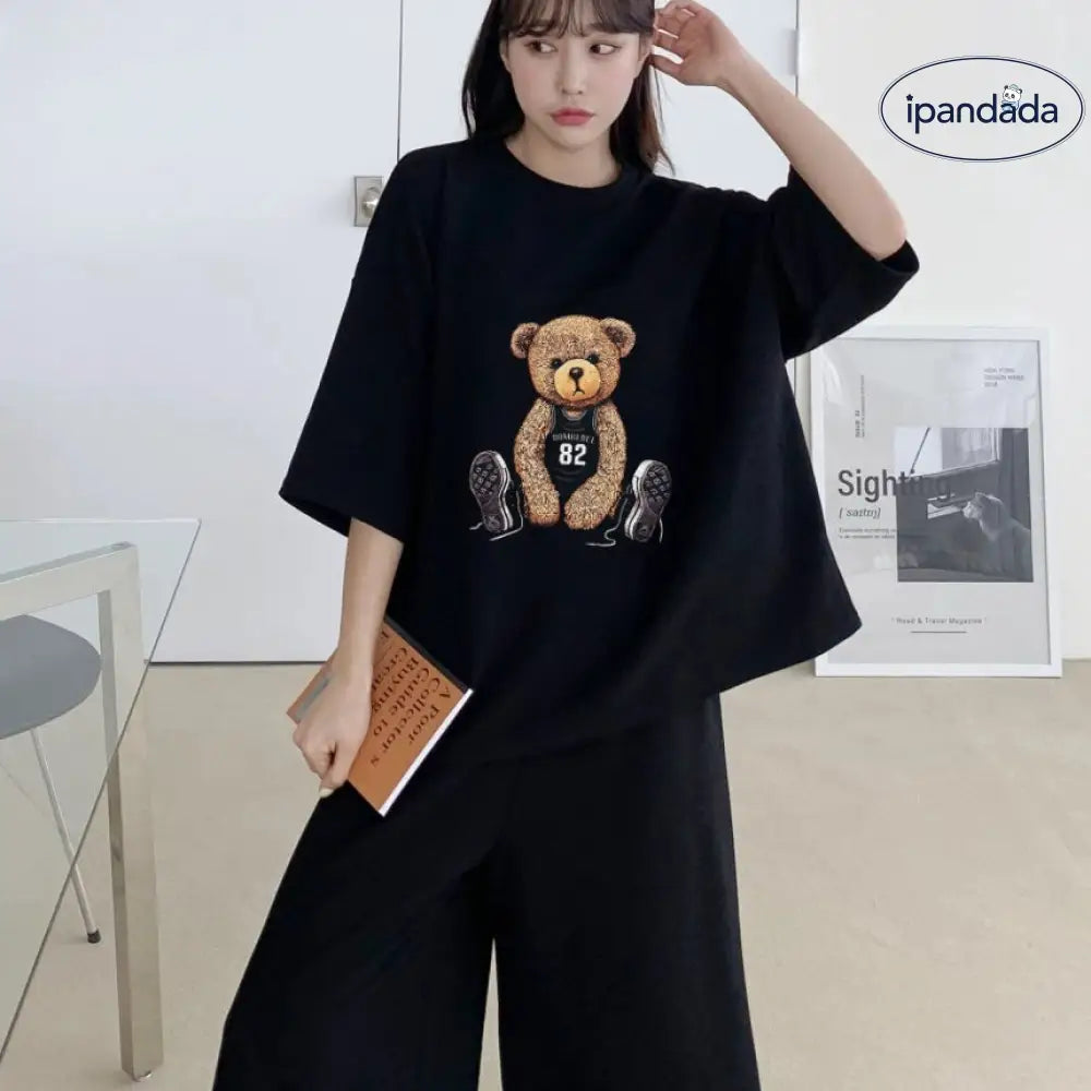 ID1484 夏新作 カジュアルセットアップ レディース 半袖Tシャツ ワイドショートパンツ シャーロット風 2点セット