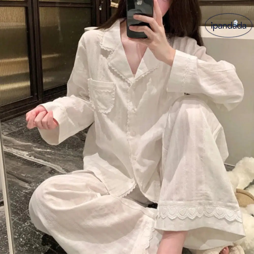 ID1287 夏用 韓国風 インスタ人気 レトロ ハートレース フレンチリブ 半袖 ショートパンツ セット 薄手 涼感 抗菌 通気性抜群 おしゃれ かわいい