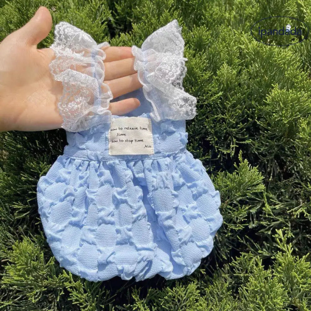 ID1359 夏用 韓国風 カラーブロック パンプキンドレス 立体ボリュームスカート ペットドレス 犬猫兼用 薄手軽量 ふわふわ肌触り 通気性抜群 抗菌 プリンセス かわいい