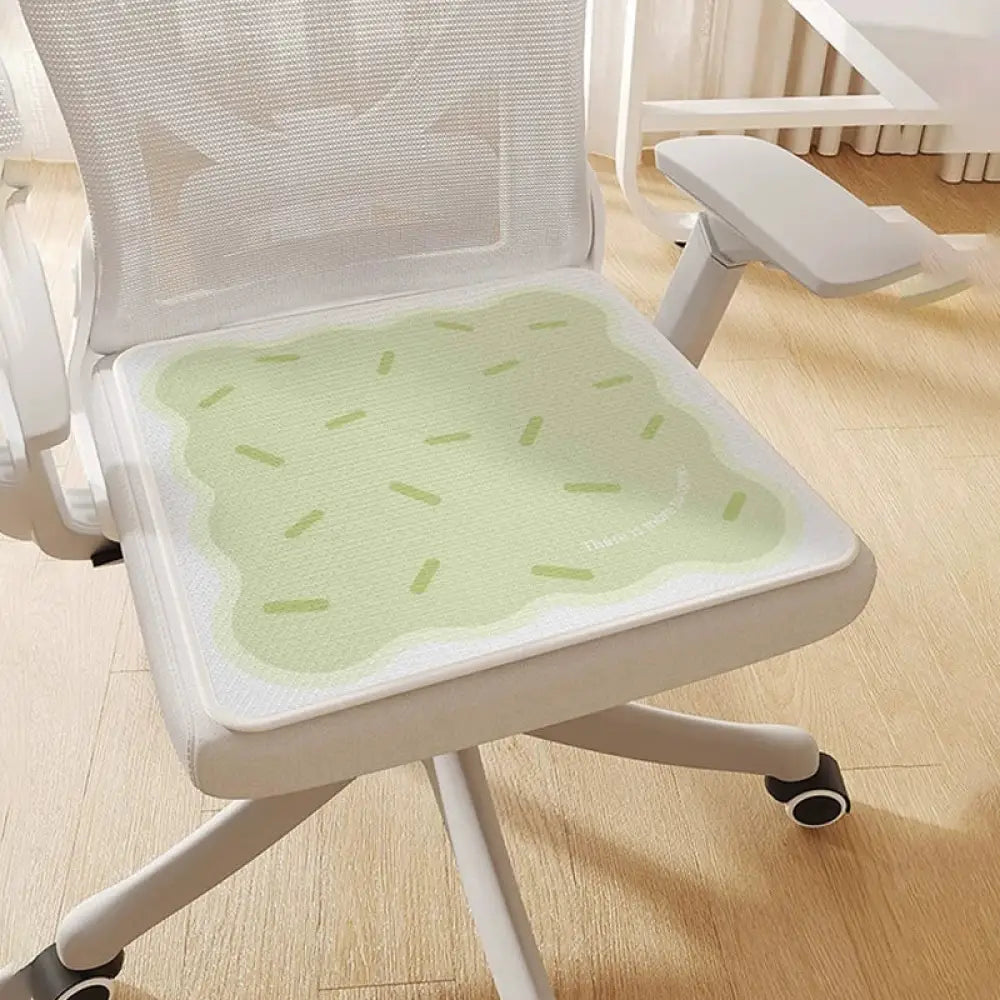 ID1755 夏用 クール感 冷感アイスシート 座布団 滑り止め 高級感 オフィス クール感チェアパッド 長時間座りに最適 グリーン / 40*40cm インテリア雑貨>その他
