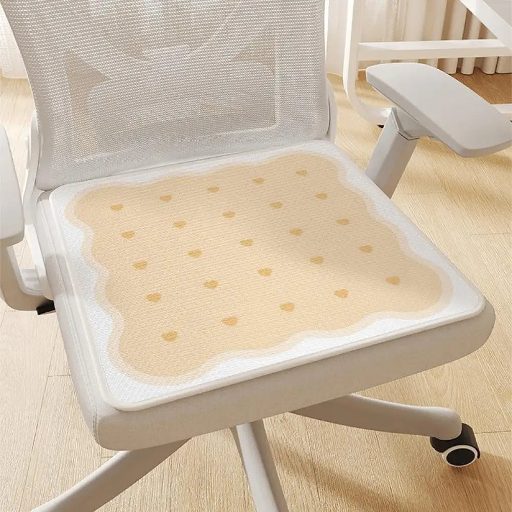 ID1755 夏用 クール感 冷感アイスシート 座布団 滑り止め 高級感 オフィス クール感チェアパッド 長時間座りに最適 イエロー / 40*40cm インテリア雑貨>その他