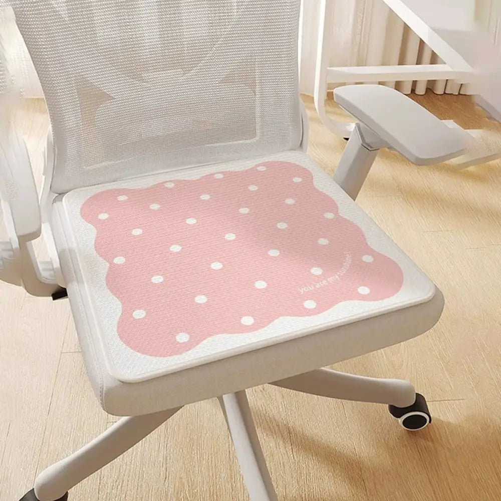 ID1755 夏用 クール感 冷感アイスシート 座布団 滑り止め 高級感 オフィス クール感チェアパッド 長時間座りに最適 ピンク / 40*40cm インテリア雑貨>その他