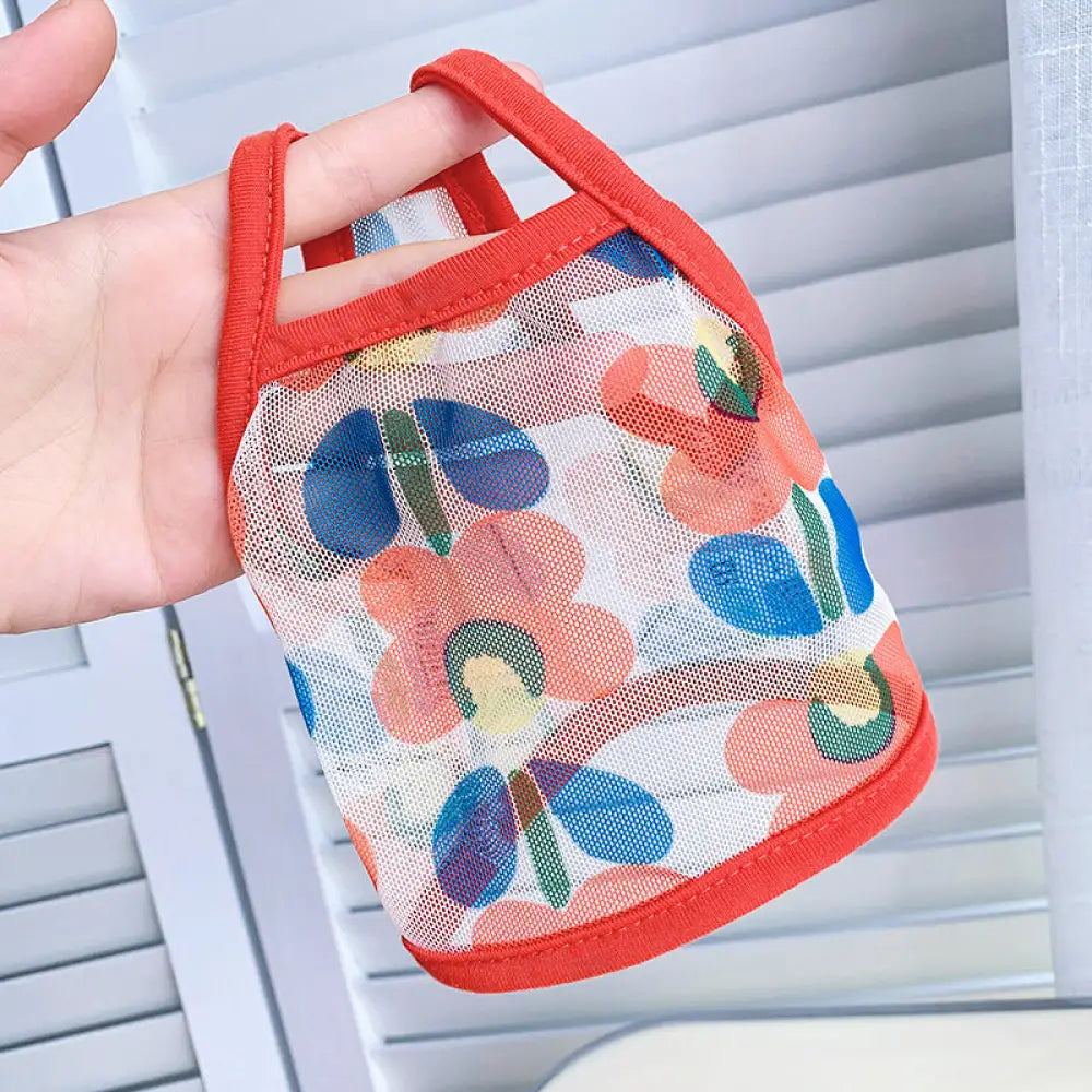 ID575 夏用 ペット メッシュ チョッキ UVカット クールウェア 薄手 フレンチブルドッグ コーギー 小型犬 猫 オレンジ / 2XS ペット用品＞ウェア