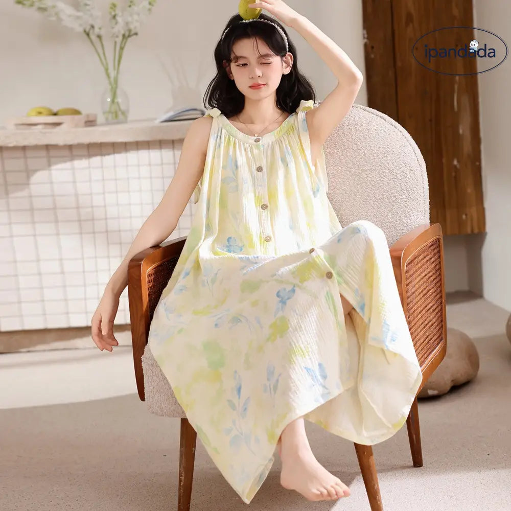 夏用 レディース かわいい クラウドコットン キャミソール 大人用 ルームウェア 可愛い スリップワンピース セクシー 大きいサイズ ゆったり ミディアム丈 ID4802 - レディース＞ワンピース