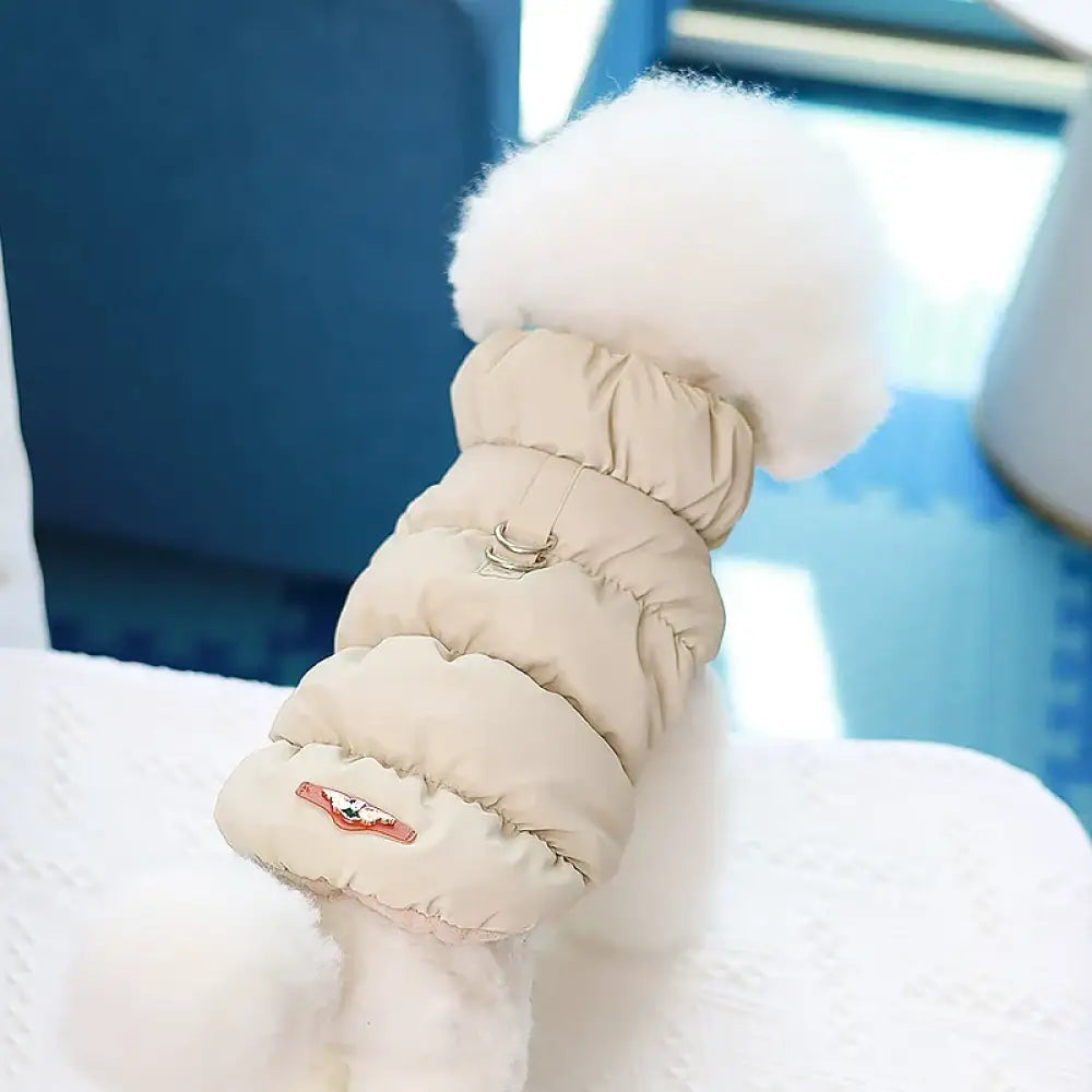 犬 服 ドッグウェア ダウン風ベスト 犬 ダウンジャケット Dカン付 犬の服 犬用洋服 袖なし ペット 前開き ペット服 ウェア 洋服 防寒 ボアベスト 猫 裏起毛 あったか 防寒着 秋冬 あったか 中/小型犬 寒さ対策 カーキ