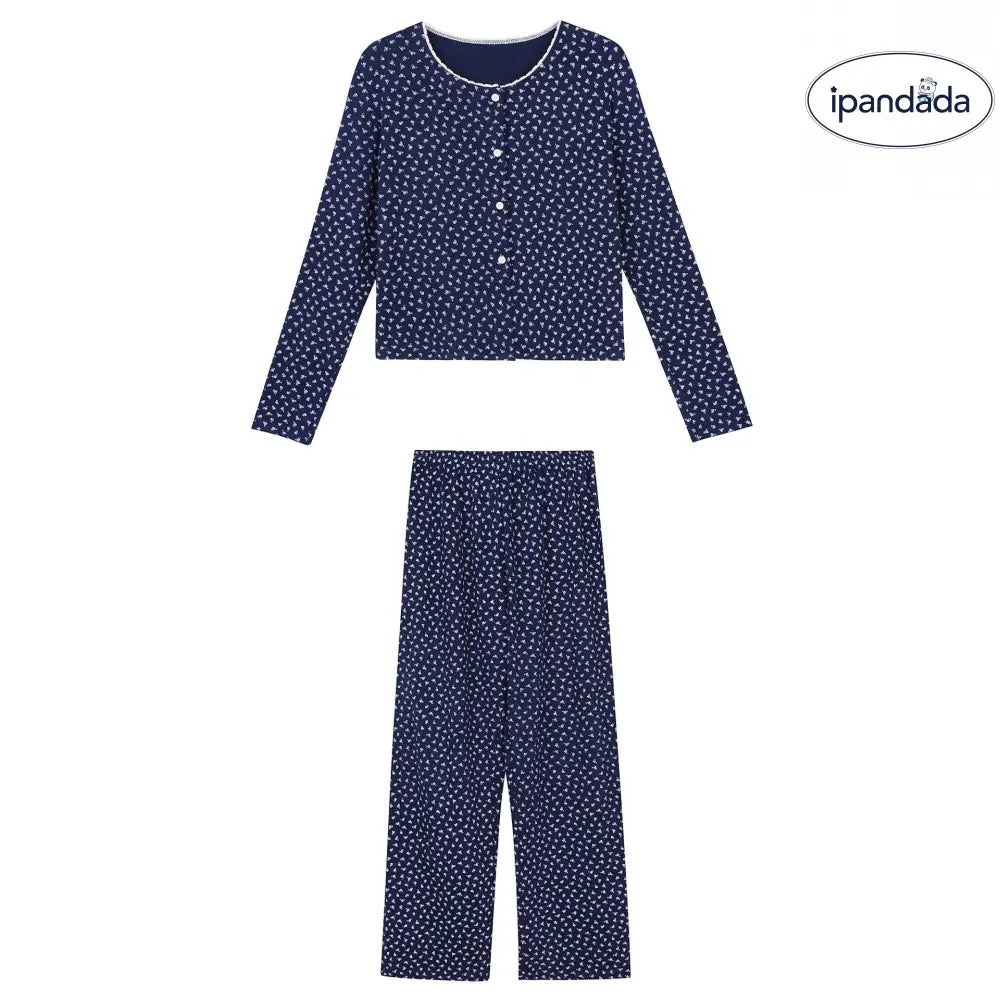 小花柄 レース パジャマ セット 春秋 長袖 ルームウェア 大きいサイズ 女子 部屋着 大人 かわいい 2点セット 肌触りよい ID4065 レディース＞セットアップ