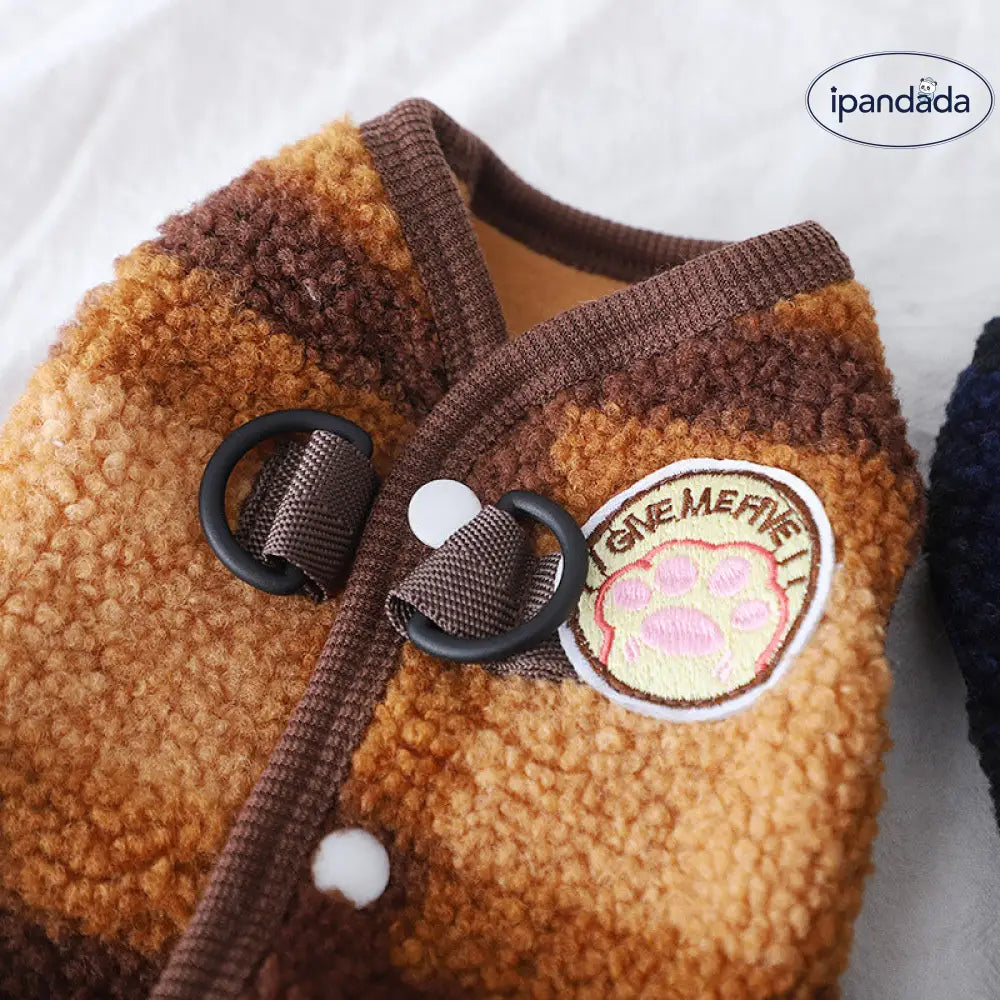 小犬用 ダブルリードリング ベスト 犬用 保温 冬 厚手 ノースリーブ 二足服 小型犬用 ID3324