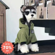 小型犬 中型犬 犬服 シュナウザー テディ ビション 秋冬用 保温 ペット ジッパー スウェットシャツ ID3022 グリーン / S