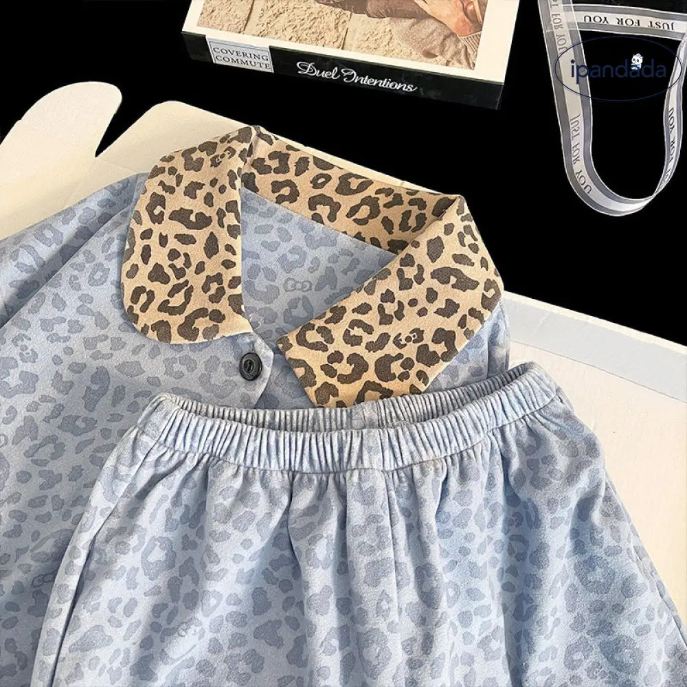 新作 ヒョウ柄 デロン レディース ルームウエア ナイトウェア かわいい 可愛い 春秋用 キティ猫 長袖 フリース ルームウェア 秋冬セット ID3664 レディース＞セットアップ