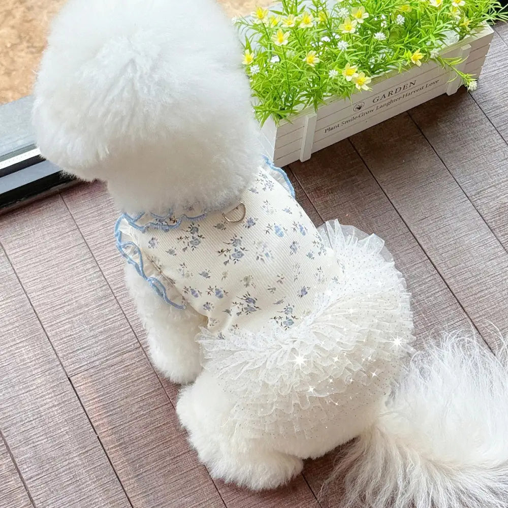 新作 猫 犬 プリント ルームウェア コットンワンピース テディベア ビション フリーゼ ペット衣服 ウェア ID2292 タイプ④ / XS ペット用品＞ウェア