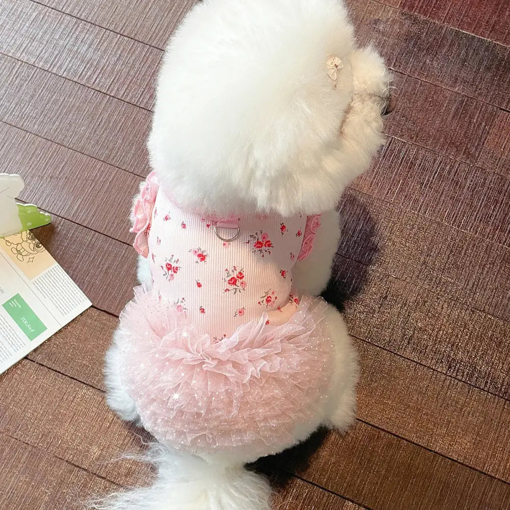 新作 猫 犬 プリント ルームウェア コットンワンピース テディベア ビション フリーゼ ペット衣服 ウェア ID2292