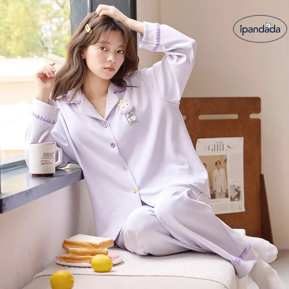 新作 パジャマ レディース 春秋 長袖 シンプル リラックス 部屋着 セット 春秋用 ID4155