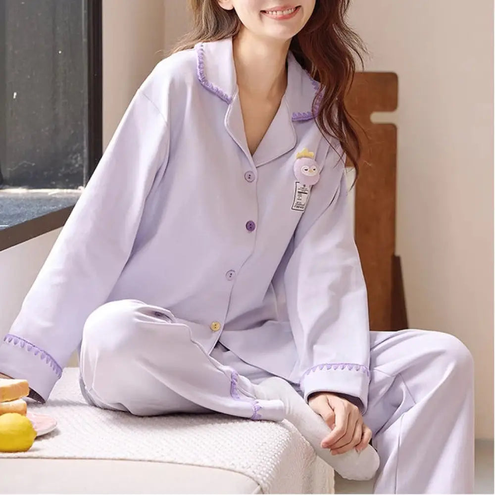 新作 パジャマ レディース 春秋 長袖 シンプル リラックス 部屋着 セット 春秋用 ID4155