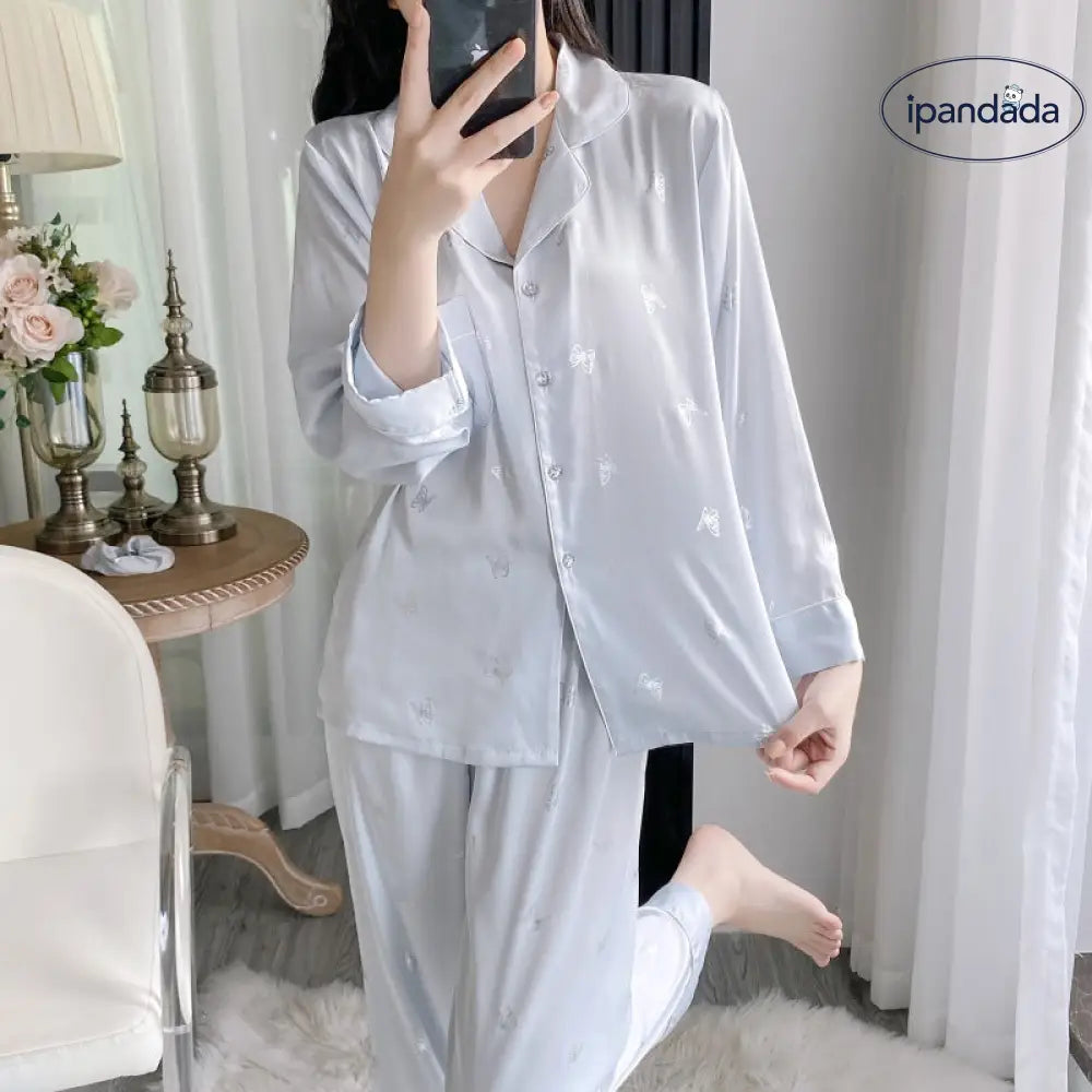 新作 パジャマ レディース 長袖 長ズボン セットアップ 部屋着 上下 セット 寝やすい ゆったり 高級感 カーディガン 薄手 ルームウェア ID4464 レディース＞セットアップ