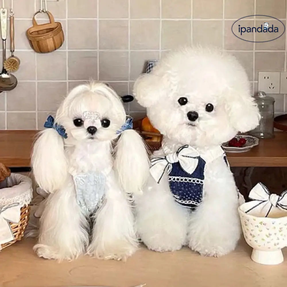 ID726 新作 ペット服 立体 リボン 刺繍 プリント 犬 猫 プリンセス 小型犬 ヨークシャー ビション 春夏 薄手 通気性 ベスト プリンセス スカート ペット用品＞ウェア