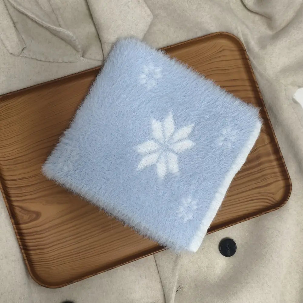 雪柄 マフラー レディース かわいい 甘い 暖かい ふわふわ ネックウォーマー クリスマスプレゼント ID3090 ブルー② / 165*20cm