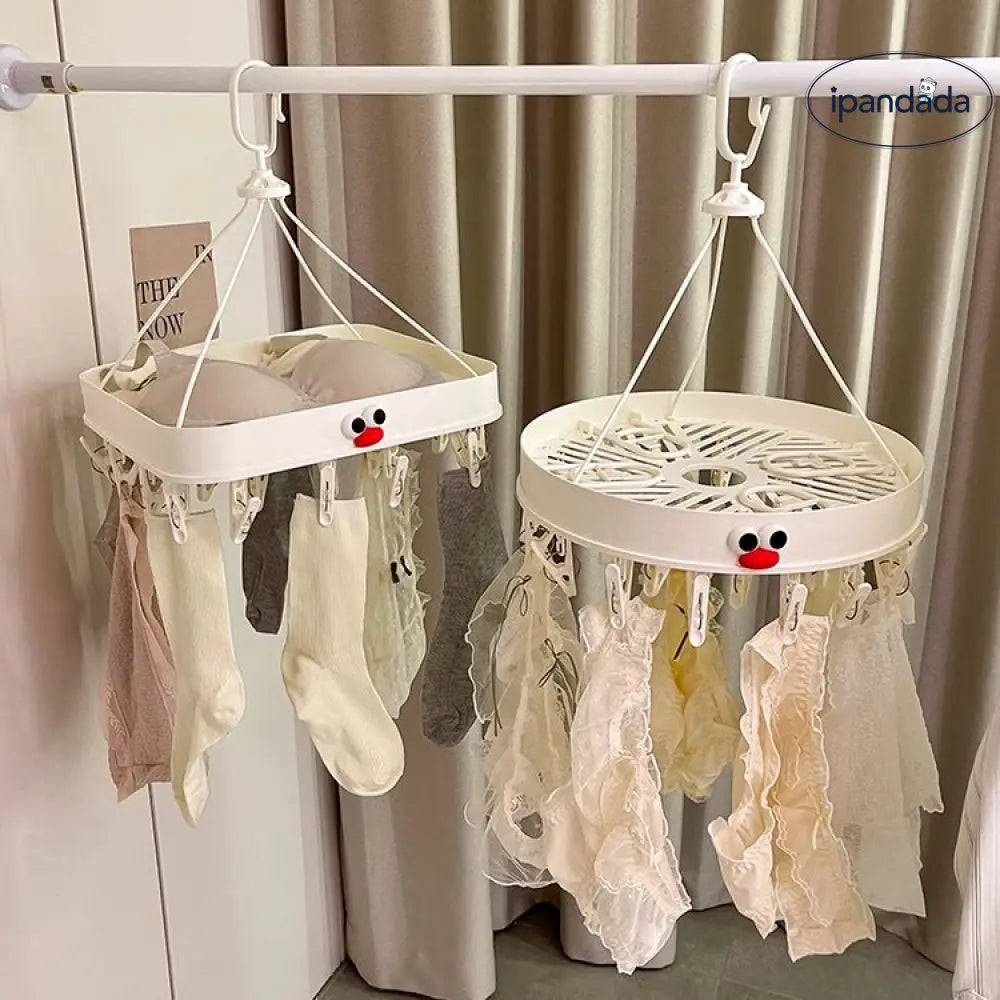 靴下 乾燥ラック 家庭用 バルコニー 神器 下着 ソックス 防風 クリップ付き 滑り止め 洗濯ハンガー 学生用 寮用 ID2106