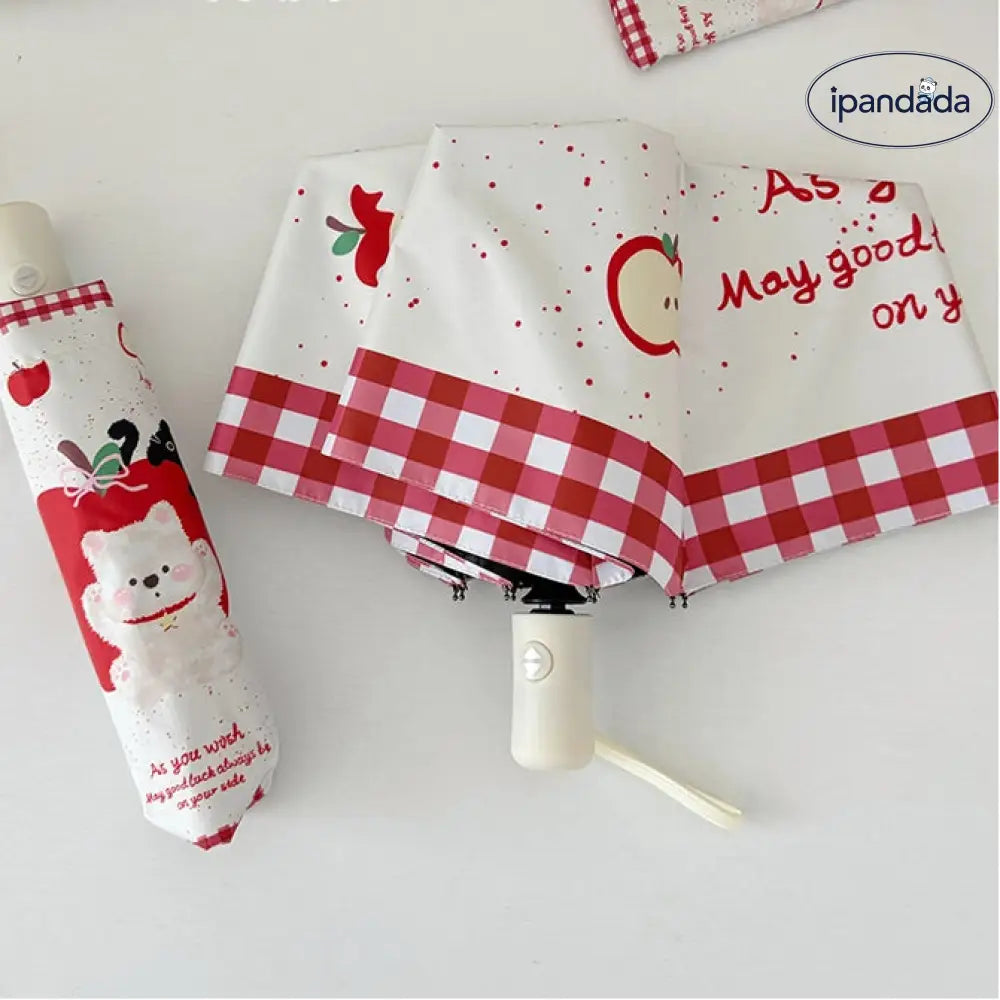 ID1436  雨傘 レディース 晴雨兼用 日傘 ブラックコーティング 紫外線防止 折りたたみ自動開閉 日焼け防止