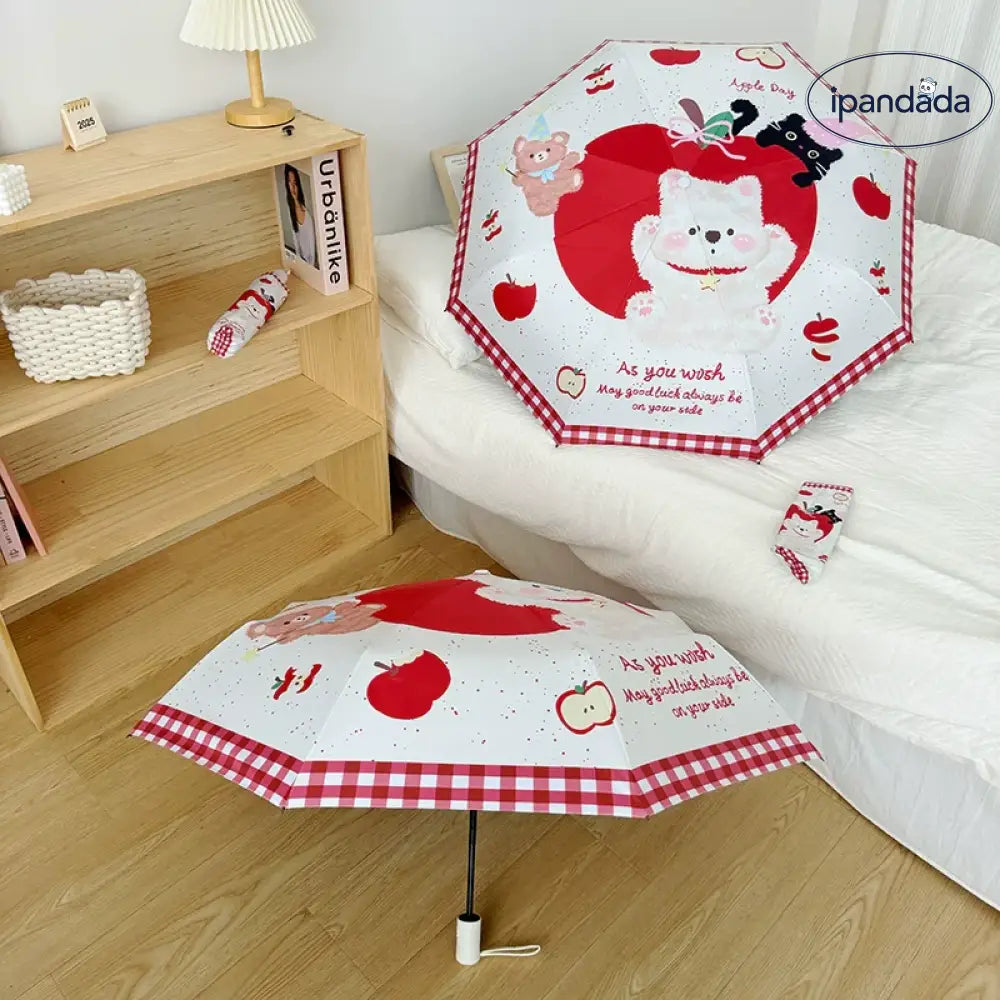 ID1436  雨傘 レディース 晴雨兼用 日傘 ブラックコーティング 紫外線防止 折りたたみ自動開閉 日焼け防止