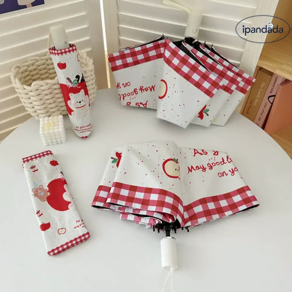 ID1436  雨傘 レディース 晴雨兼用 日傘 ブラックコーティング 紫外線防止 折りたたみ自動開閉 日焼け防止