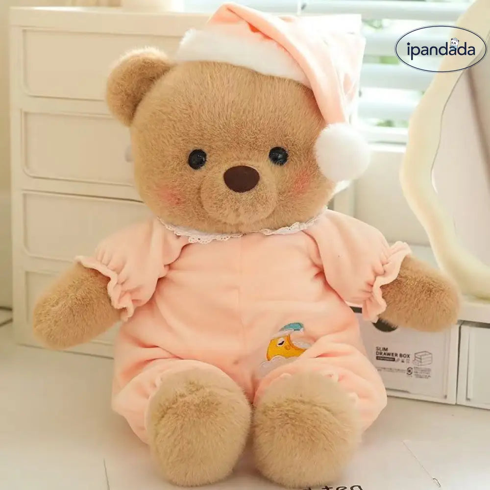ID1431 おやすみくま 安眠シリーズ ふわもこ抱きぐせ 寝かしつけ相棒 こどもギフト 誕生日サプライズ 夜の守り ママの見方 ピンク / 40cm インテリア雑貨＞ぬいぐるみ