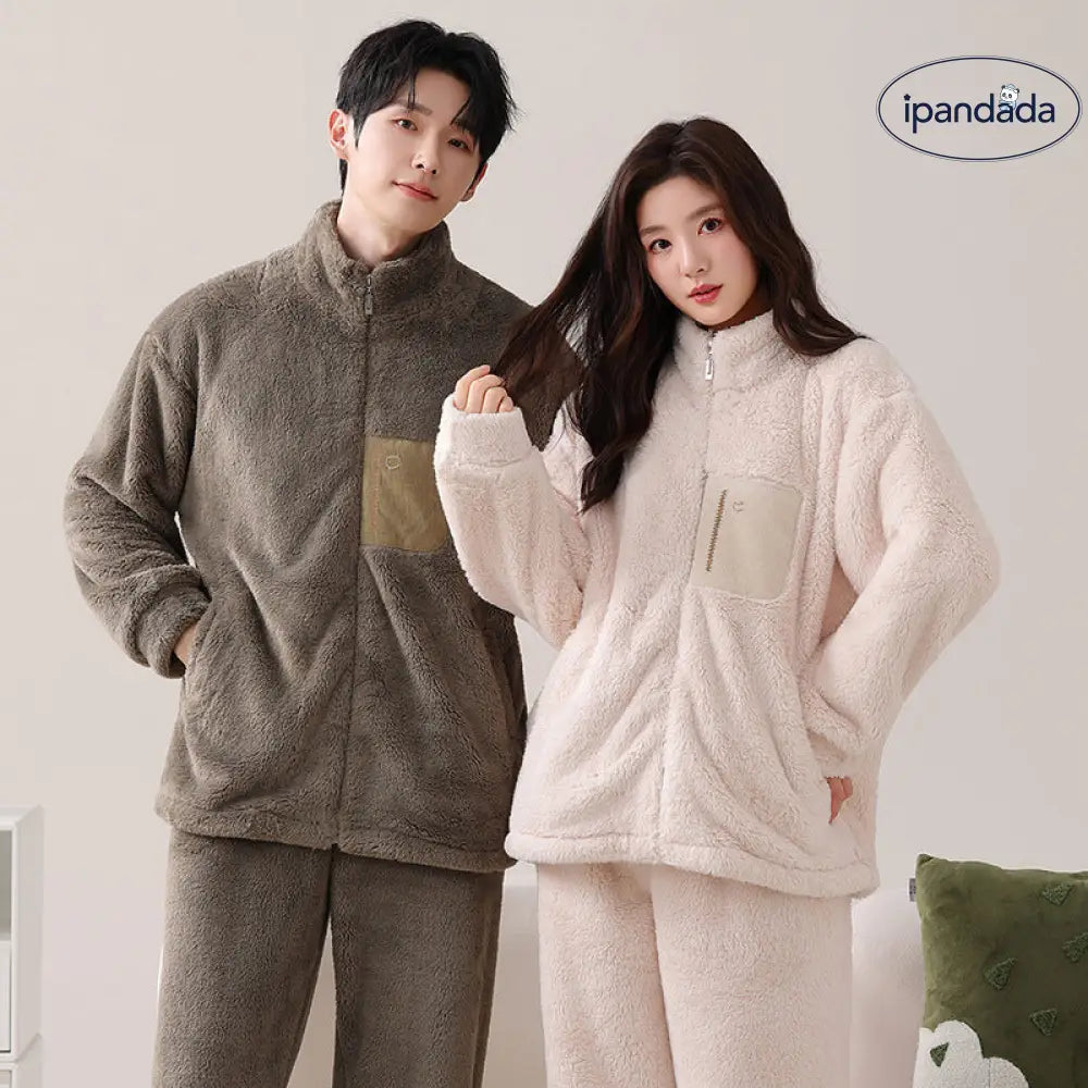 ペア ルームウェア カップル パジャマ 冬用 上下セット もこもこ フリース あったか お揃い 部屋着 可愛い 男女兼用 ふわふわ 彼氏 彼女 クリスマスプレゼント ペアギフト ホリデー限定 カップルコーデ ID3347