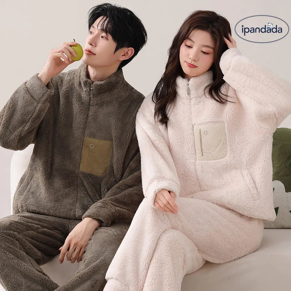 ペア ルームウェア カップル パジャマ 冬用 上下セット もこもこ フリース あったか お揃い 部屋着 可愛い 男女兼用 ふわふわ 彼氏 彼女 クリスマスプレゼント ペアギフト ホリデー限定 カップルコーデ ID3347