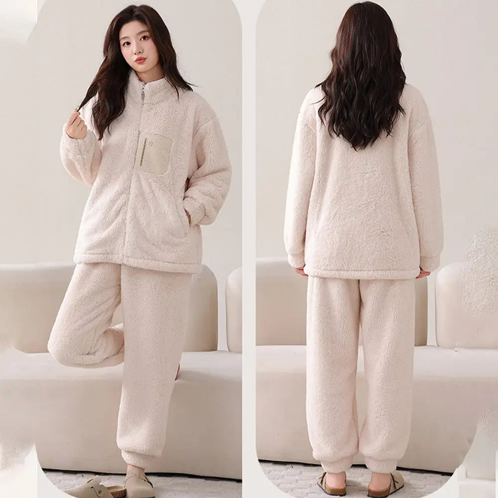 ペア ルームウェア カップル パジャマ 冬用 上下セット もこもこ フリース あったか お揃い 部屋着 可愛い 男女兼用 ふわふわ 彼氏 彼女 クリスマスプレゼント ペアギフト ホリデー限定 カップルコーデ ID3347