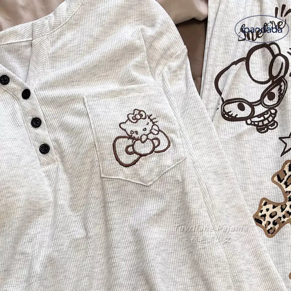長袖 パジャマ レディース 春秋 新作 カートゥーン ハローキティ カジュアル ルームウェア ID4346