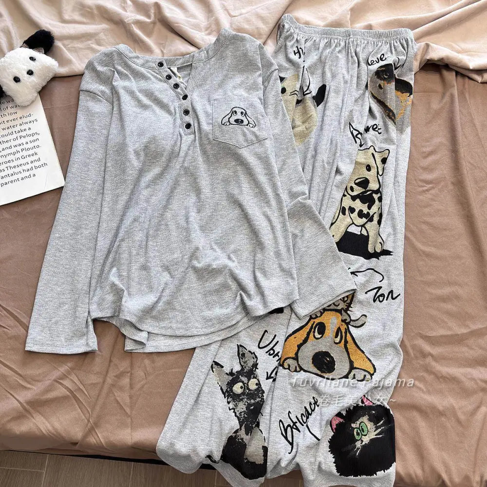 長袖 パジャマ レディース 春秋 新作 カートゥーン ハローキティ カジュアル ルームウェア ID4346 タイプ⑤ / M