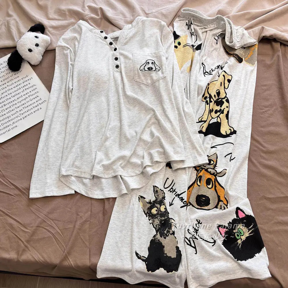 長袖 パジャマ レディース 春秋 新作 カートゥーン ハローキティ カジュアル ルームウェア ID4346 タイプ⑥ / M