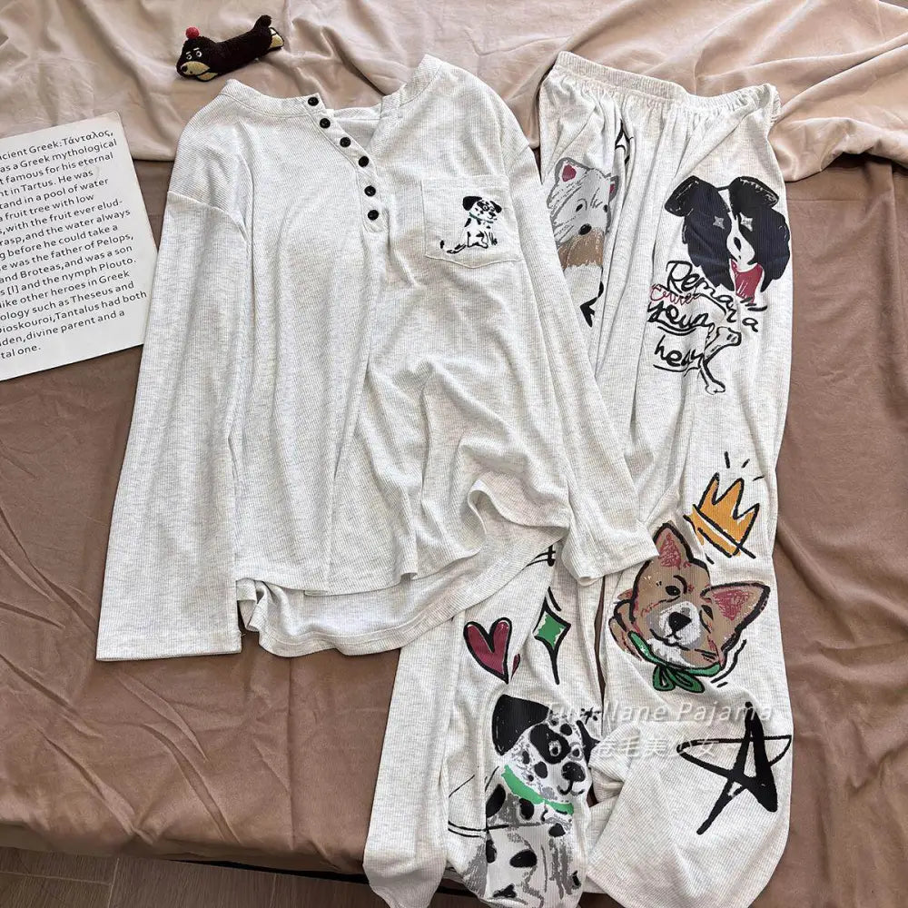 長袖 パジャマ レディース 春秋 新作 カートゥーン ハローキティ カジュアル ルームウェア ID4346 タイプ④ / M