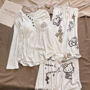 長袖 パジャマ レディース 春秋 新作 カートゥーン ハローキティ カジュアル ルームウェア ID4346 タイプ① / M