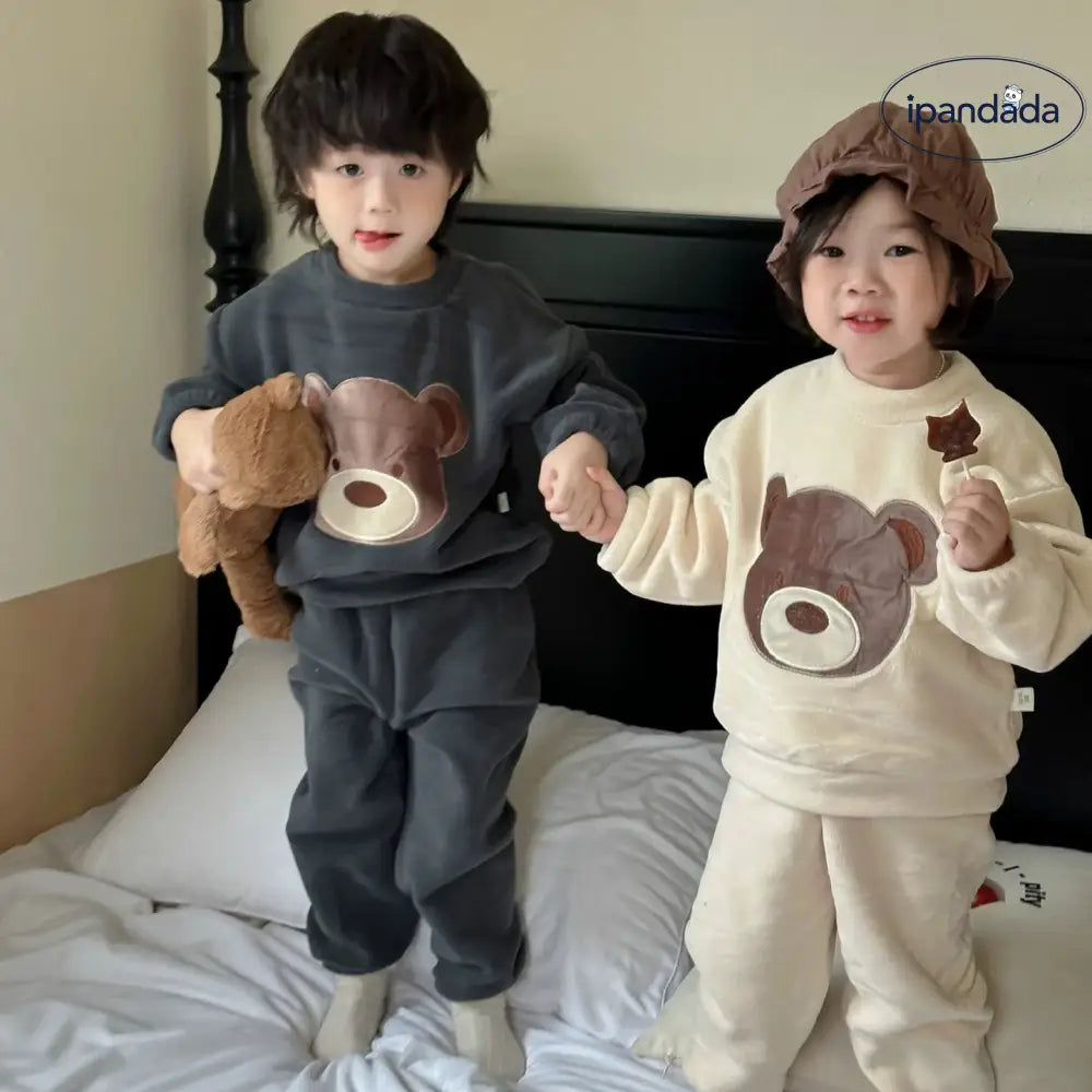 長袖パジャマ 子供服 キッズ 女の子 男の子 パジャマ 点セット セットアップ ルームウェア 部屋着 もこもこ ベビー＆キッズ＞キッズ