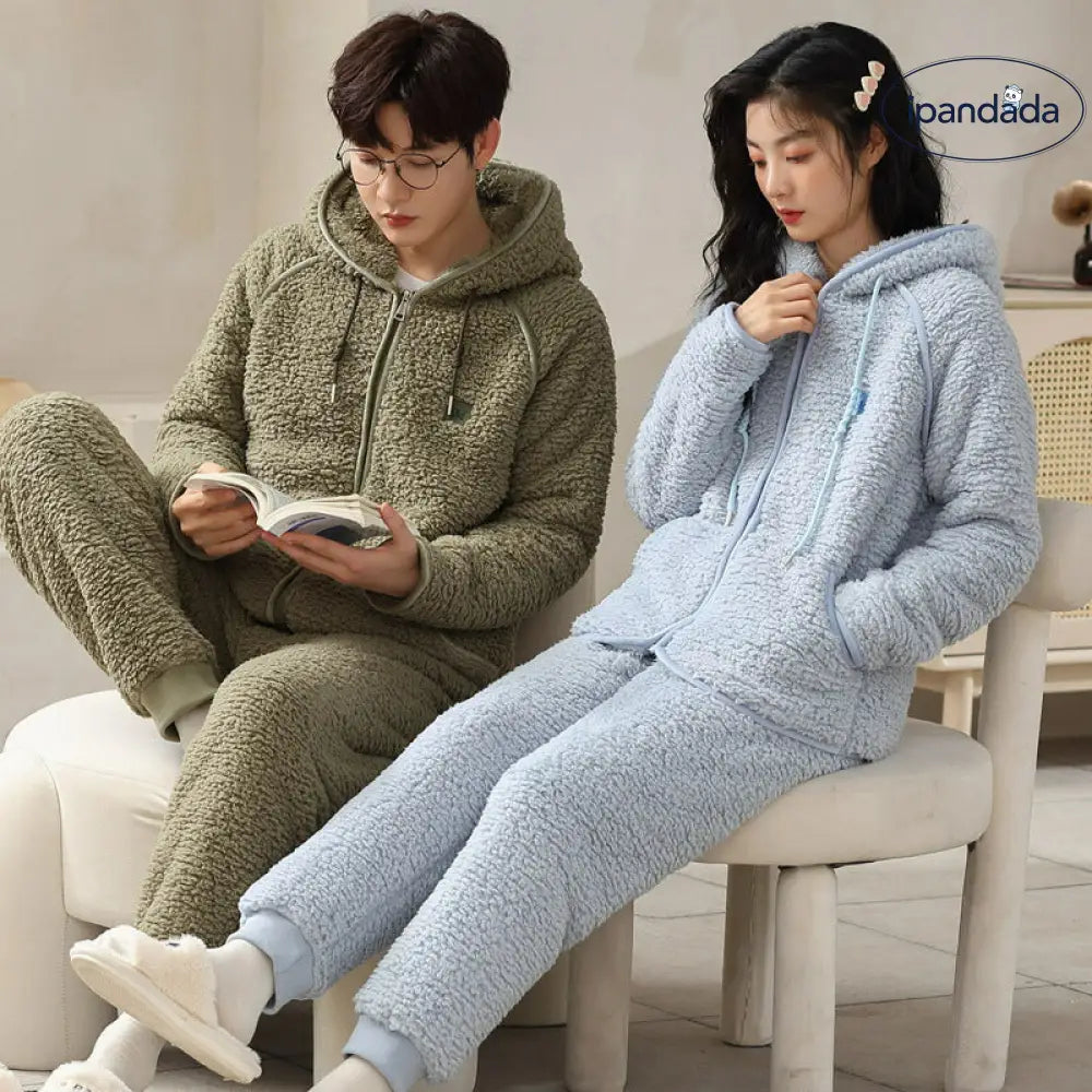 着ぐるみ パジャマ 大人用 カップル ペア パジャマ フード付き モコモコ 冬 無地 シンプル ルームウェア もこもこ モコモコパジャマ レーディス パジャマ 秋冬 夫婦 お揃い 結婚祝い 部屋着 修学旅行 コンフォート ナイトウェア プレゼント ID2897