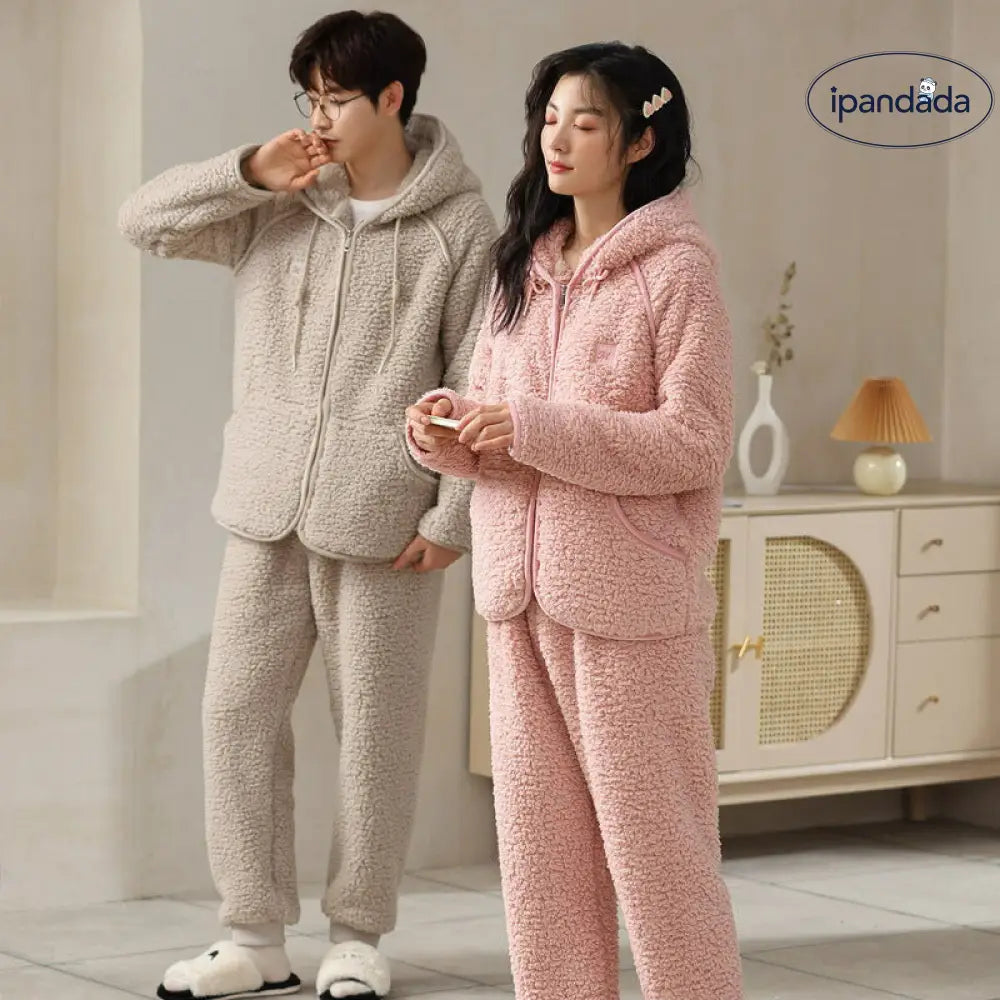 着ぐるみ パジャマ 大人用 カップル ペア パジャマ フード付き モコモコ 冬 無地 シンプル ルームウェア もこもこ モコモコパジャマ レーディス パジャマ 秋冬 夫婦 お揃い 結婚祝い 部屋着 修学旅行 コンフォート ナイトウェア プレゼント ID2897