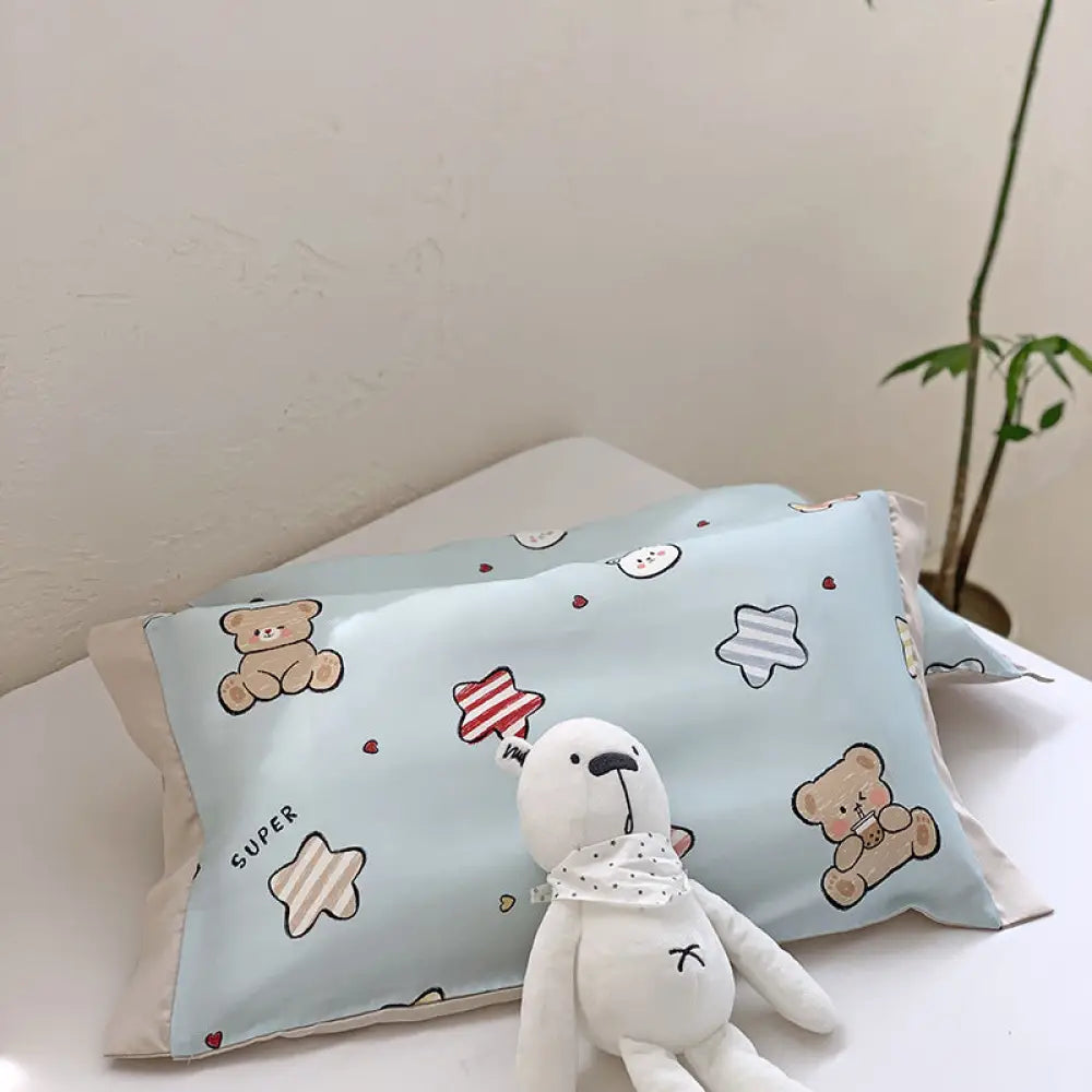 ID1096 枕カバー 涼感 レーヨン 大人用 キッズ プリント 柄 通気性 吸湿発散 快眠 枕カバー キッズ 可愛い プリント柄 写真通り⑤ / 30*50cm（1枚） 寝具＞枕カバー