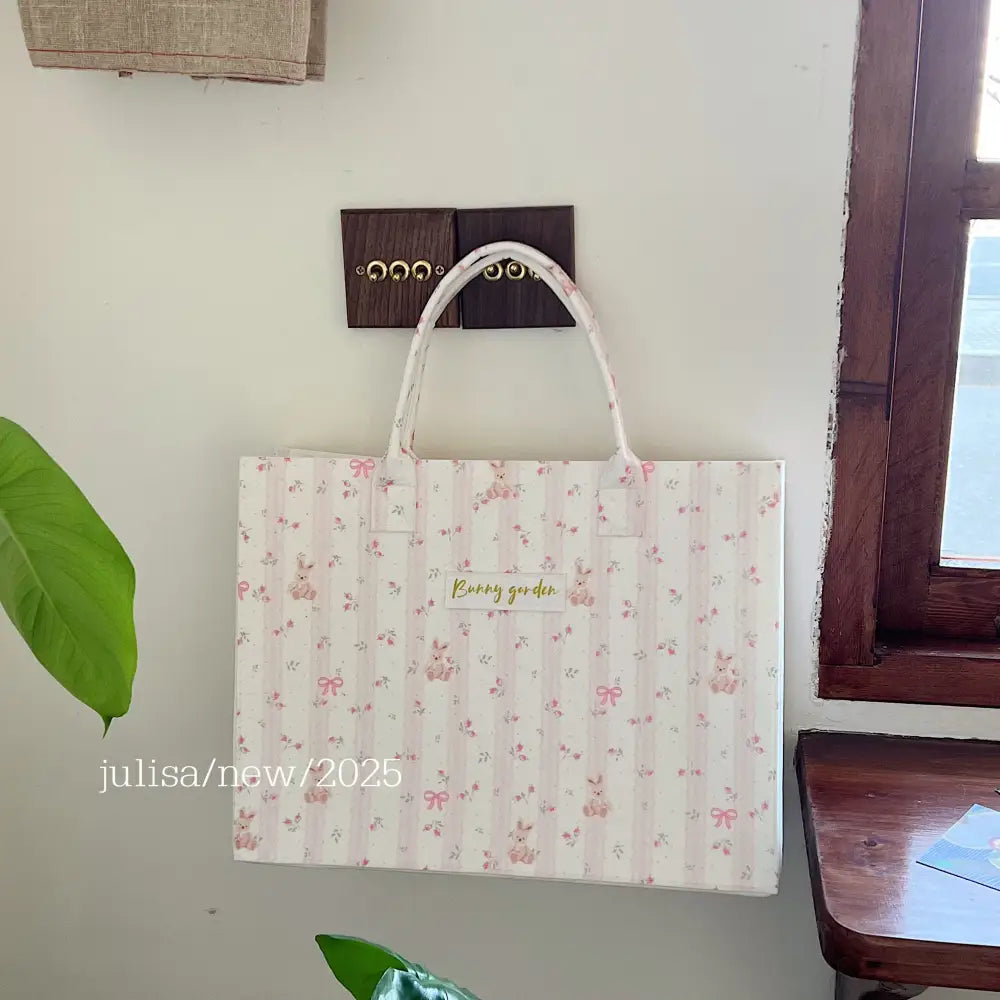 軽量 大容量 トートバッグ ウサギ フェルト バッグ 肩掛け 手提げ バッグ 通勤 通学 おしゃれ かわいい 人気 旅行 ID4429 タイプ④ / L 40*30*13cm インテリア雑貨＞ファッション雑貨