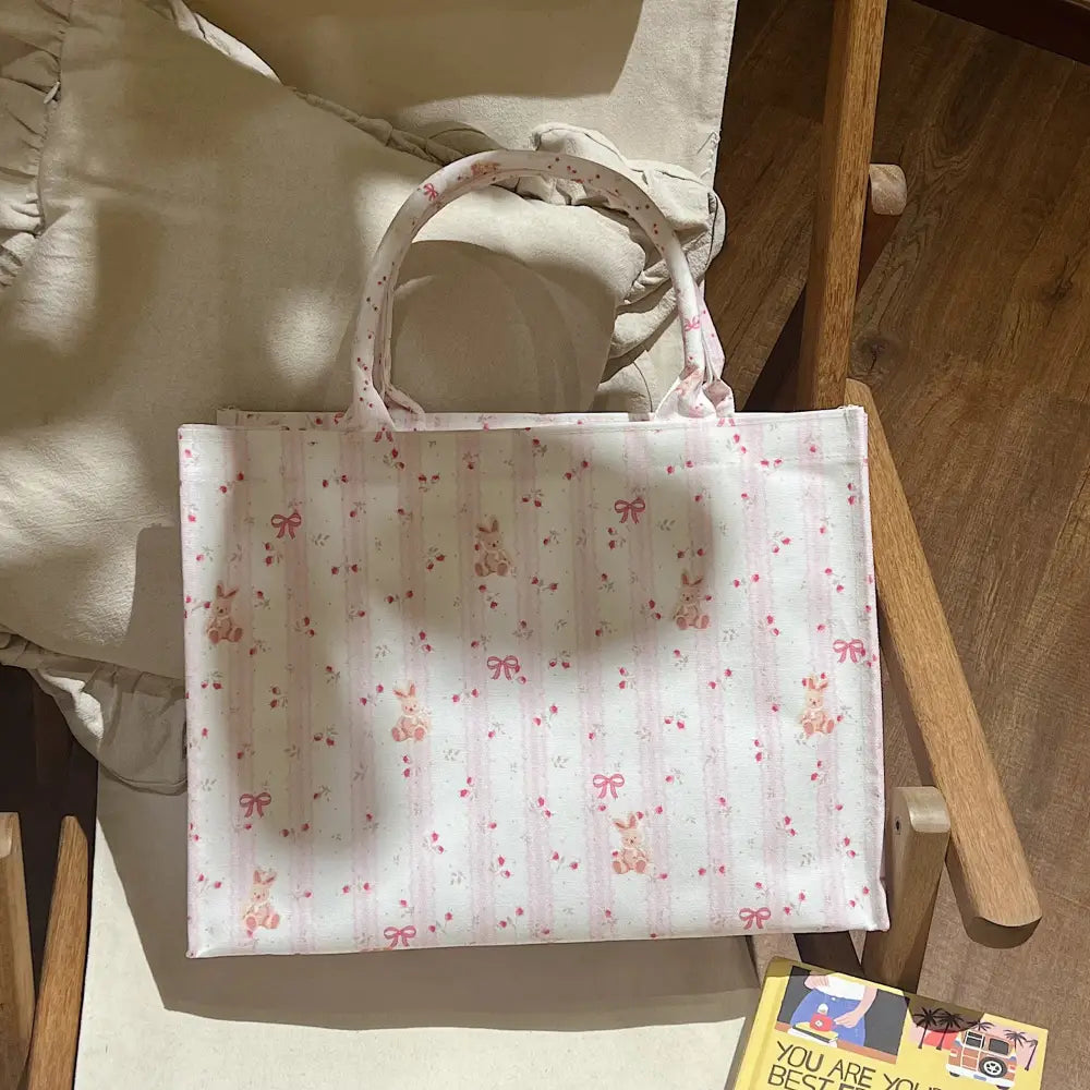 軽量 大容量 トートバッグ ウサギ フェルト バッグ 肩掛け 手提げ バッグ 通勤 通学 おしゃれ かわいい 人気 旅行 ID4429 タイプ⑤ / L 40*30*13cm インテリア雑貨＞ファッション雑貨