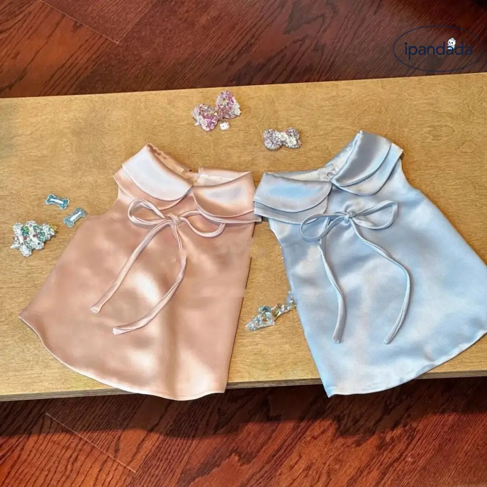 軽奢 シルク ホームウェア パジャマ ストラップ ワンピース マルチーズ ヨークシャー かわいい 犬用 服 上質 滑らか 光沢 高級感 レディース 夏 涼しい 快適 おしゃれ ペットウェア 自宅用 ルームドレス ナイトウェア 小型犬 ペット服 高級素材 肌ざわり ID2131