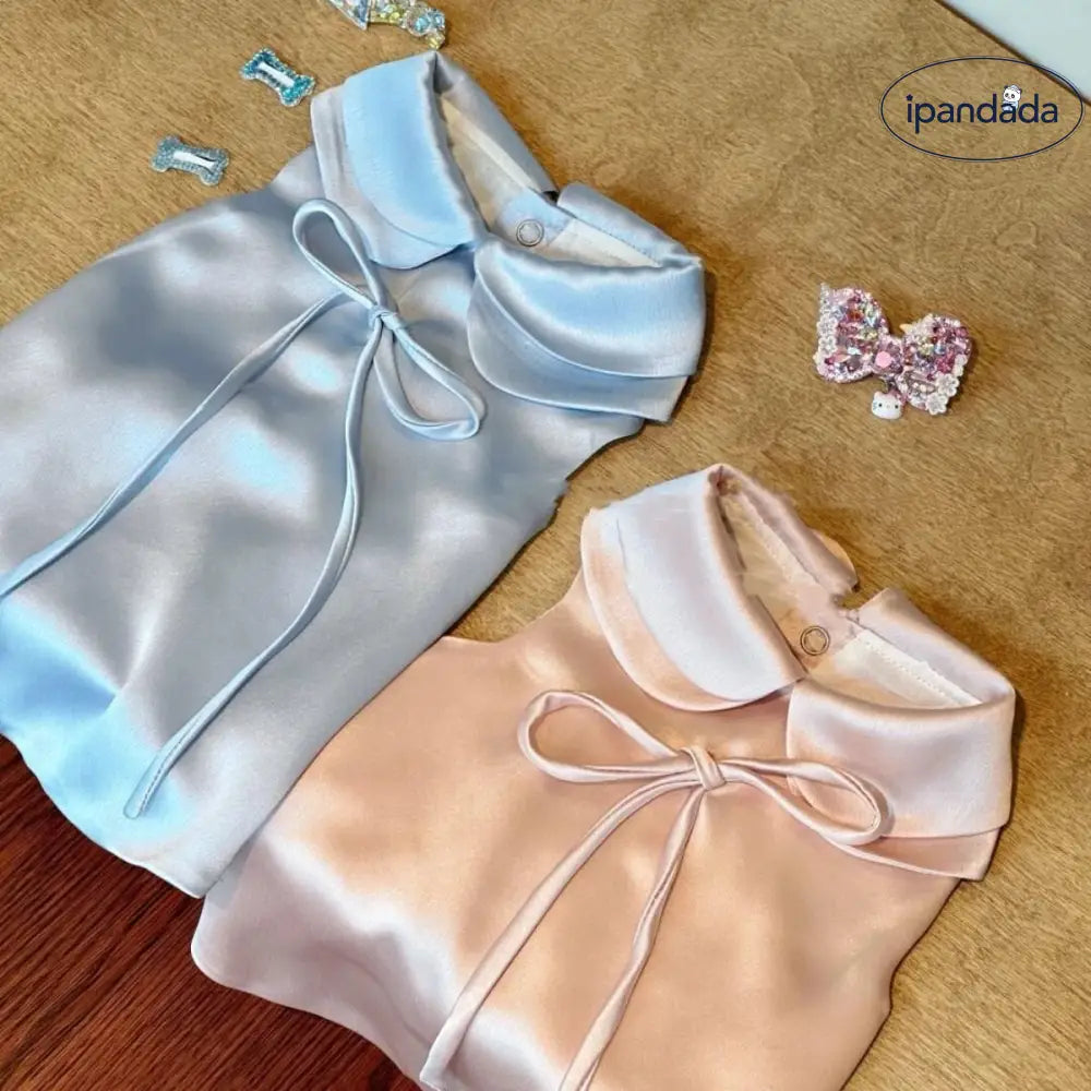 軽奢 シルク ホームウェア パジャマ ストラップ ワンピース マルチーズ ヨークシャー かわいい 犬用 服 上質 滑らか 光沢 高級感 レディース 夏 涼しい 快適 おしゃれ ペットウェア 自宅用 ルームドレス ナイトウェア 小型犬 ペット服 高級素材 肌ざわり ID2131