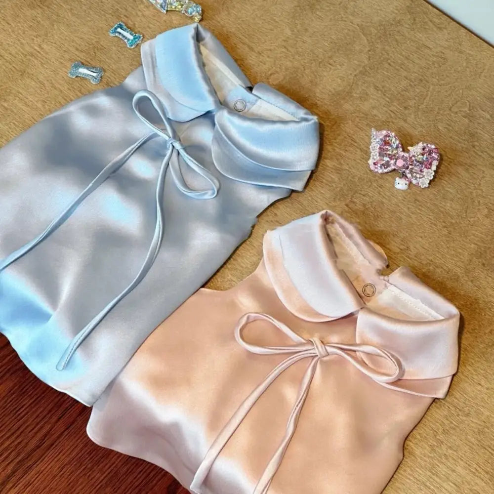 軽奢 シルク ホームウェア パジャマ ストラップ ワンピース マルチーズ ヨークシャー かわいい 犬用 服 上質 滑らか 光沢 高級感 レディース 夏 涼しい 快適 おしゃれ ペットウェア 自宅用 ルームドレス ナイトウェア 小型犬 ペット服 高級素材 肌ざわり ID2131